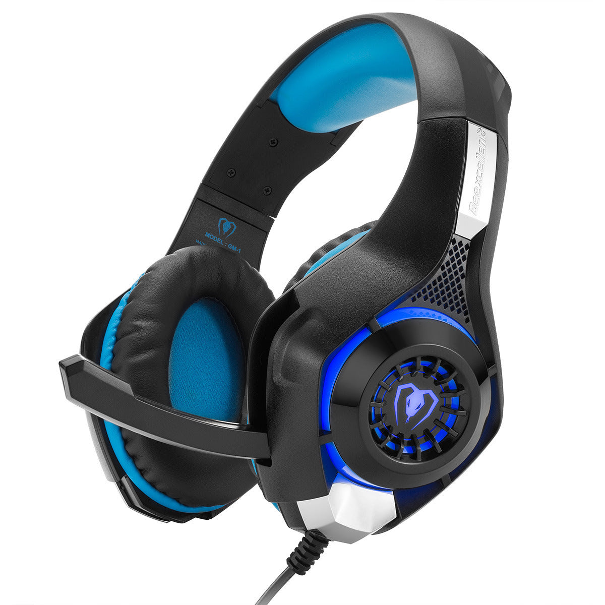 HKM-308435 Stereo Gaming Headset with Deep Bass, Microphone, and LED Light for PS4, PC, Laptop, and Mobile Devices