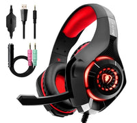 HKM-308435 Stereo Gaming Headset with Deep Bass, Microphone, and LED Light for PS4, PC, Laptop, and Mobile Devices