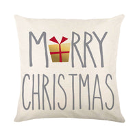 HKM-308499 Hand Painted Elk Christmas Tree Linen Pillow Cover, Modern Simple Holiday Cushion 45x45cm