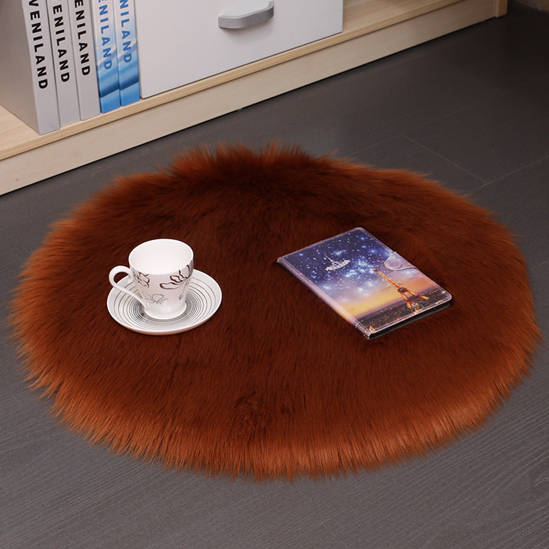 HKM-308755 Plush Round Carpet Floor Mat for Living Room and Bedroom in Various Colors