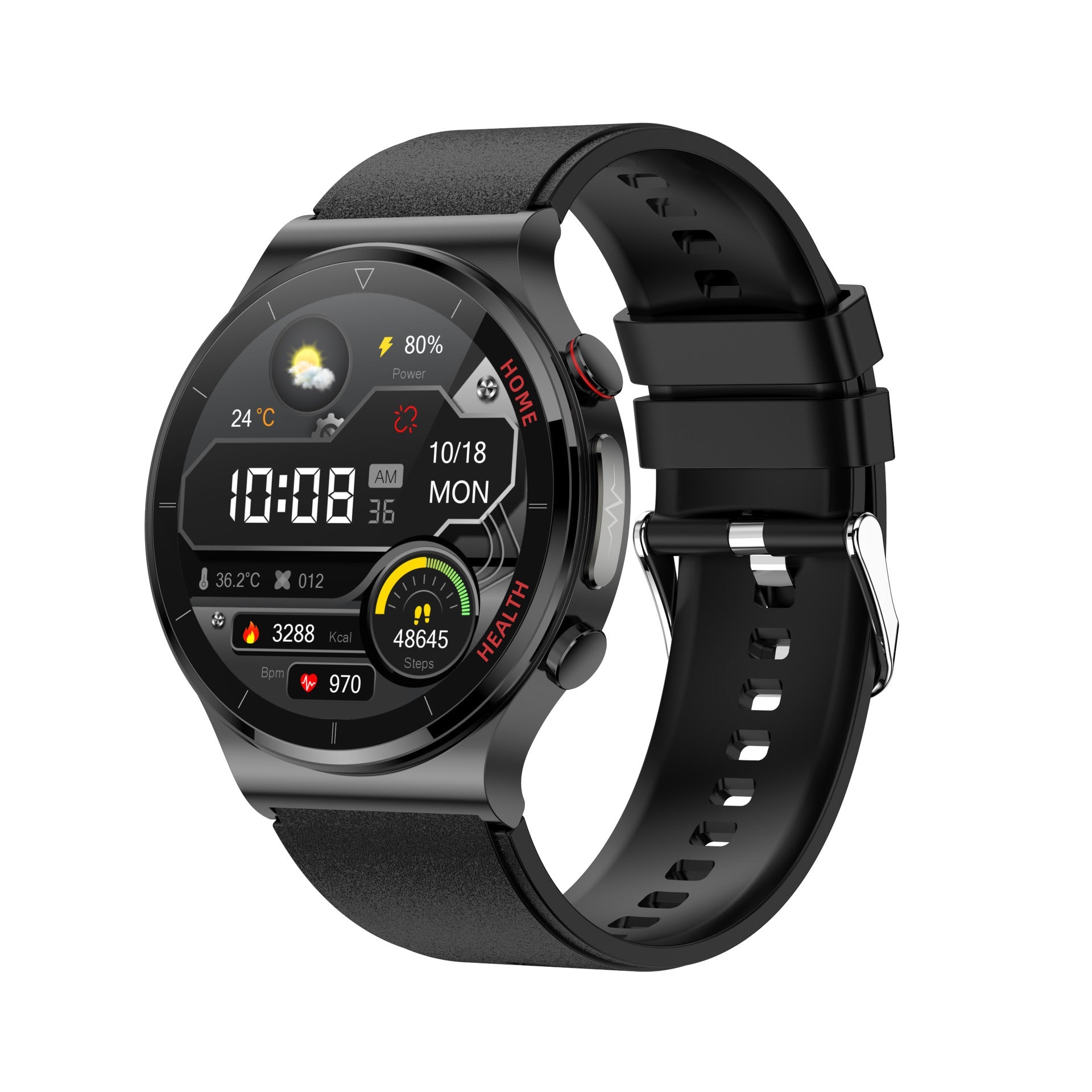 HKM-308883 Laser Smart Watch with ECG, Blood Pressure, Heart Rate, and Temperature Monitoring Features