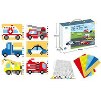 HKM-308947 DIY Magnetic Animal Puzzle Set for Kids - Educational Jigsaw Toys with Colorful Brick Pieces
