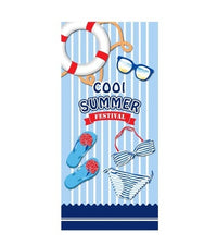 HKM-308947 Flamingo Ice Cream Print Microfiber Beach Towel for Summer, Yoga, and Camping - 150x70cm