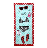 HKM-308947 Flamingo Ice Cream Print Microfiber Beach Towel for Summer, Yoga, and Camping - 150x70cm