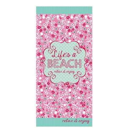 HKM-308947 Flamingo Ice Cream Print Microfiber Beach Towel for Summer, Yoga, and Camping - 150x70cm