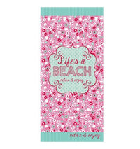 HKM-308947 Flamingo Ice Cream Print Microfiber Beach Towel for Summer, Yoga, and Camping - 150x70cm