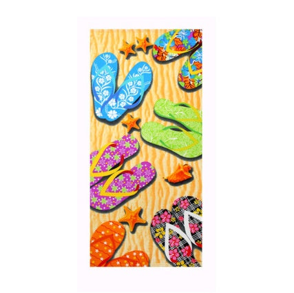 HKM-308947 Flamingo Ice Cream Print Microfiber Beach Towel for Summer, Yoga, and Camping - 150x70cm