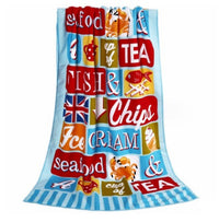 HKM-308947 Flamingo Ice Cream Print Microfiber Beach Towel for Summer, Yoga, and Camping - 150x70cm