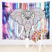 HKM-309075 Bohemian Geometric Tapestry - Versatile Home Decor for Walls, Beds, and Tables