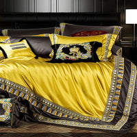 HKM-309203 European-Style 100% Cotton Four-Piece Bedding Set for 1.5m and 1.8m Beds