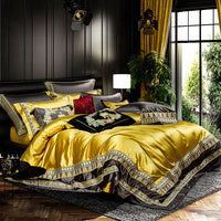HKM-309203 European-Style 100% Cotton Four-Piece Bedding Set for 1.5m and 1.8m Beds