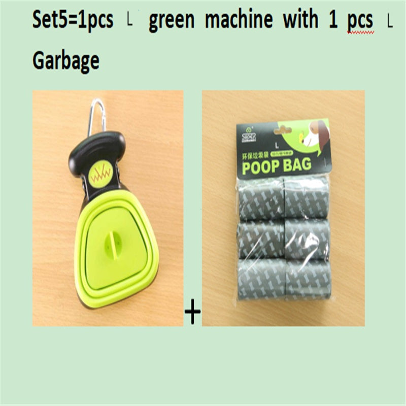 HKM-309459 Foldable Pooper Scooper for Dogs with 1 Roll of Decomposable Bags - Easy Clean Waste Pickup Tool