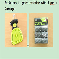 HKM-309459 Foldable Pooper Scooper for Dogs with 1 Roll of Decomposable Bags - Easy Clean Waste Pickup Tool