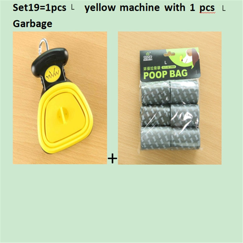 HKM-309459 Foldable Pooper Scooper for Dogs with 1 Roll of Decomposable Bags - Easy Clean Waste Pickup Tool