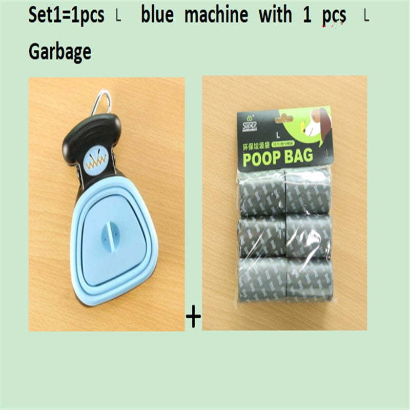 HKM-309459 Foldable Pooper Scooper for Dogs with 1 Roll of Decomposable Bags - Easy Clean Waste Pickup Tool