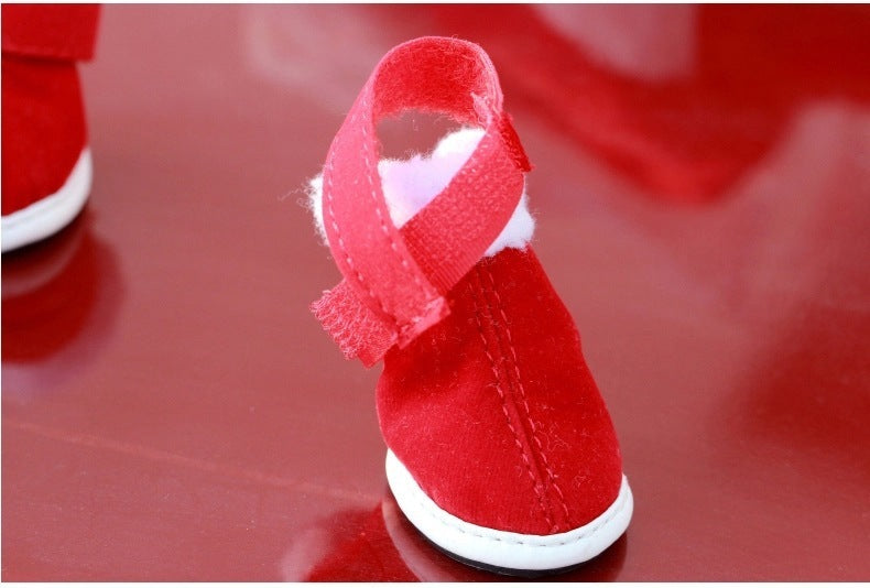 HKM-309523 Cozy Cotton Pet Christmas Shoes for Festive Fun