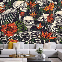 HKM-309587 Skull Landscape Tapestry Background Cloth for Home Decoration