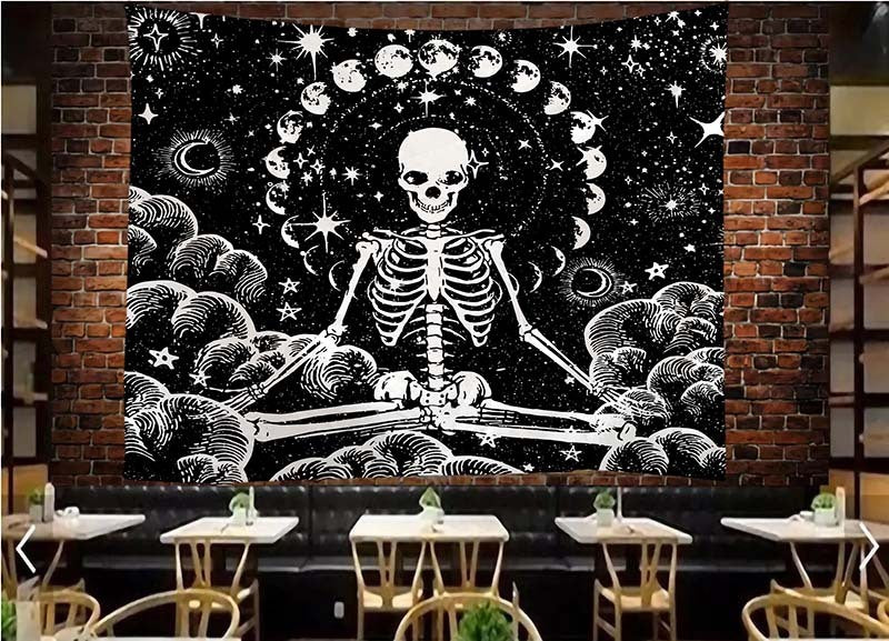HKM-309587 Skull Landscape Tapestry Background Cloth for Home Decoration