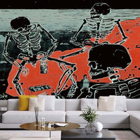 HKM-309587 Skull Landscape Tapestry Background Cloth for Home Decoration