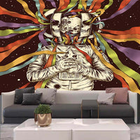 HKM-309587 Skull Landscape Tapestry Background Cloth for Home Decoration