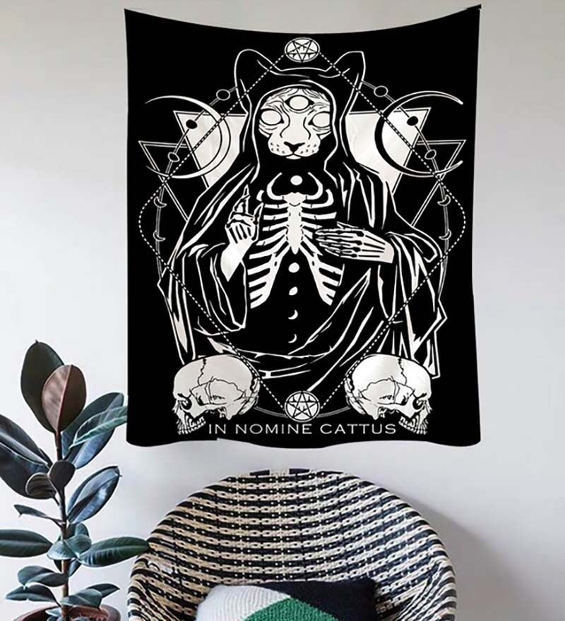 HKM-309587 Skull Landscape Tapestry Background Cloth for Home Decoration