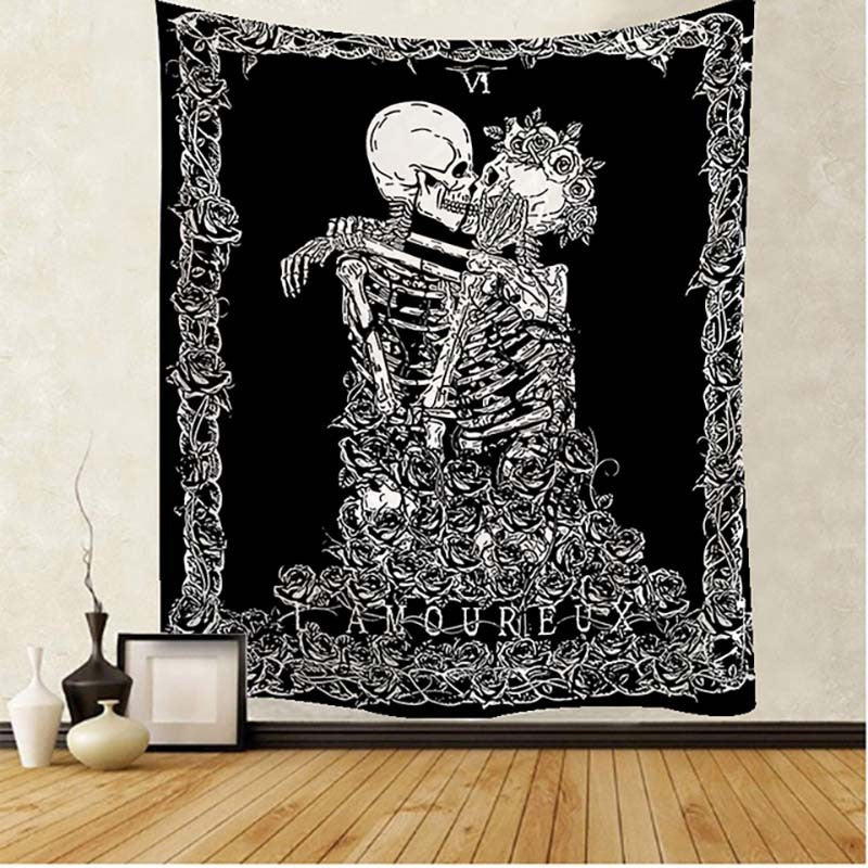 HKM-309587 Skull Landscape Tapestry Background Cloth for Home Decoration