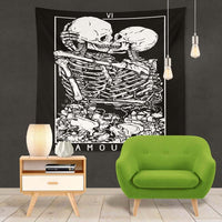 HKM-309587 Skull Landscape Tapestry Background Cloth for Home Decoration