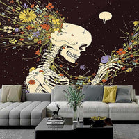 HKM-309587 Skull Landscape Tapestry Background Cloth for Home Decoration