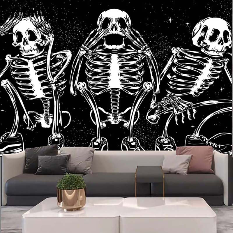 HKM-309587 Skull Landscape Tapestry Background Cloth for Home Decoration