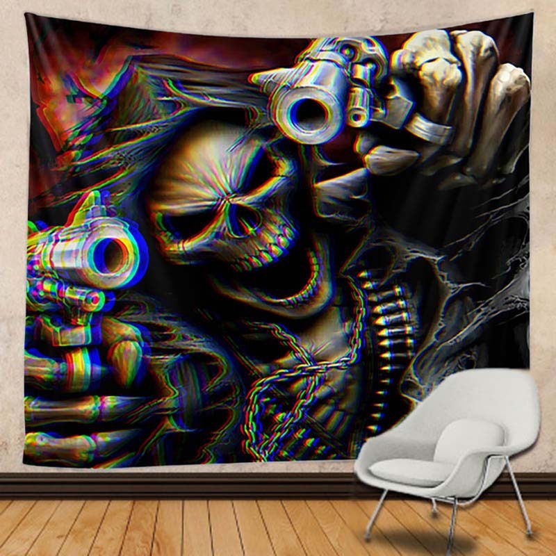 HKM-309587 Skull Landscape Tapestry Background Cloth for Home Decoration