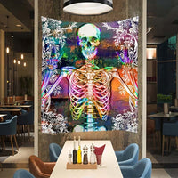 HKM-309587 Skull Landscape Tapestry Background Cloth for Home Decoration