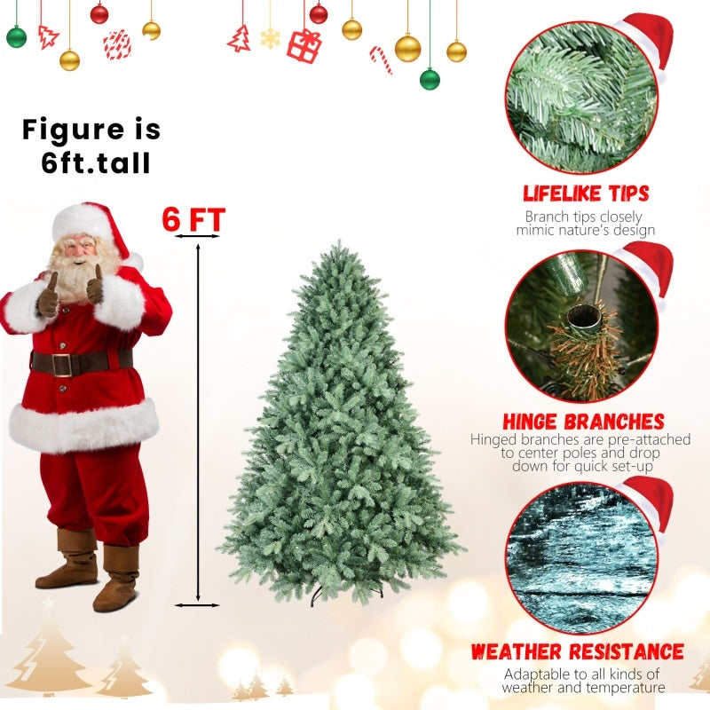 HKM-309651 Blue PE/PVC Mixed Christmas Tree - Multiple Heights Available from 4ft to 9ft