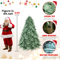 HKM-309651 Blue PE/PVC Mixed Christmas Tree - Multiple Heights Available from 4ft to 9ft