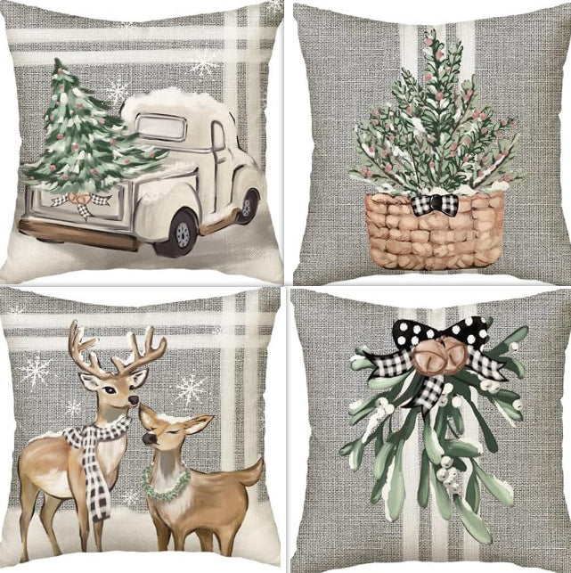 HKM-309651 Nordic Style Super Soft Linen Throw Pillow Cover 45x45cm