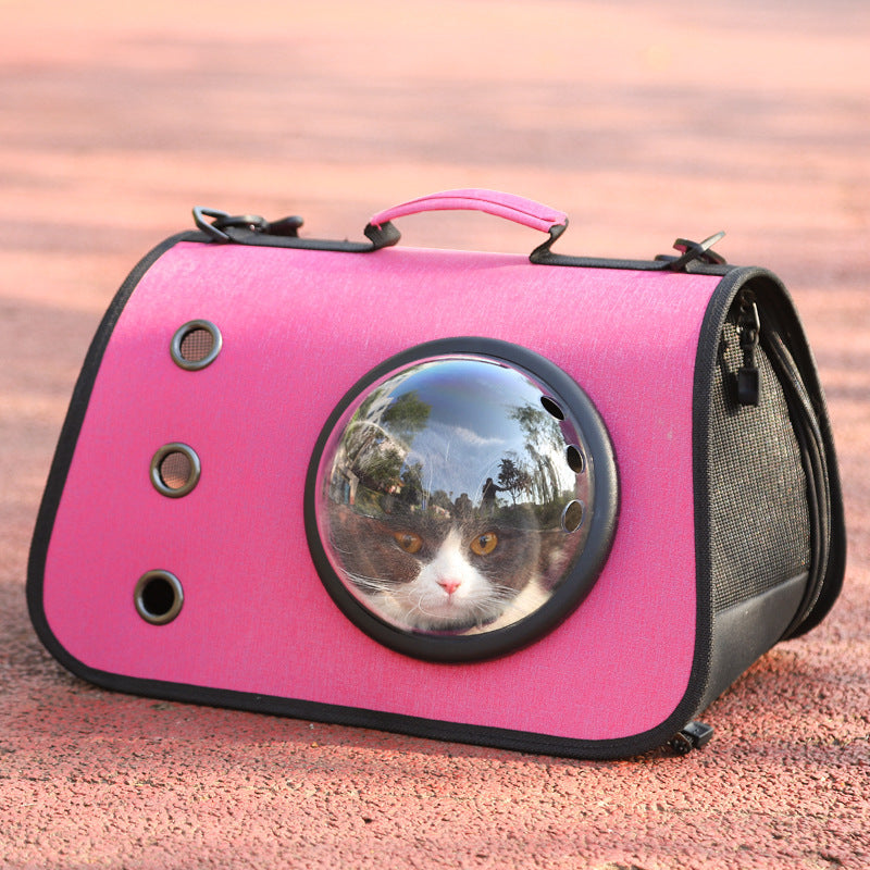HKM-309715 Portable Foldable Linen Pet Carrier Bag with Breathable Ventilation and Comfortable Straps
