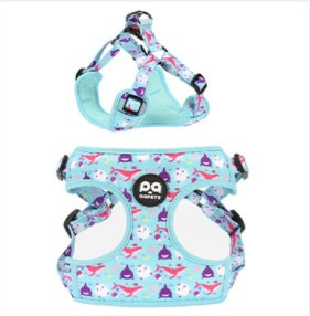 HKM-309715 Y-Shaped Dog Chest Harness Vest with Oxford Cloth and Breathable Mesh - Gradient Colors for Small and Medium Dogs