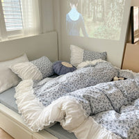 HKM-309843 Pastoral Small Floral Pure Cotton Bedding Set - Available in 1.2m, 1.5m, and 1.8m Sizes