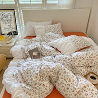 HKM-309843 Pastoral Small Floral Pure Cotton Bedding Set - Available in 1.2m, 1.5m, and 1.8m Sizes