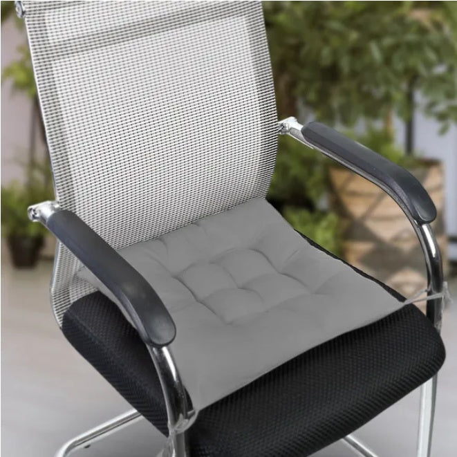 HKM-309907 Square Soft Tie-On Chair Cushion Pads - Set of 4 Sitting Mats