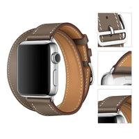 HKM-310035 Two-Color Genuine Leather Double-Ring Strap, 22mm Fashion Accessory