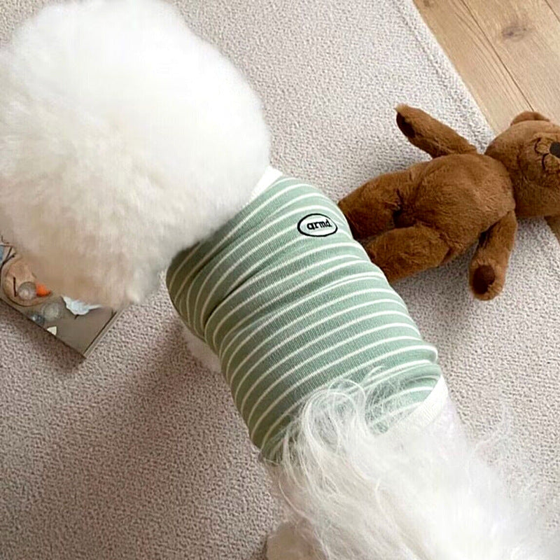 HKM-310099 Casual Striped Small Dog Clothes in Various Colors and Sizes