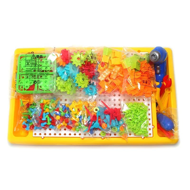 HKM-310099 Colorful DIY Screw Building Blocks Set with Electric Drill - 50 Piece Modern Construction Toy for Ages 3+