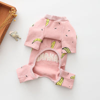 HKM-310163 Elastic Floral Print Dog Apparel in Cotton with Copper Eye Rope Details