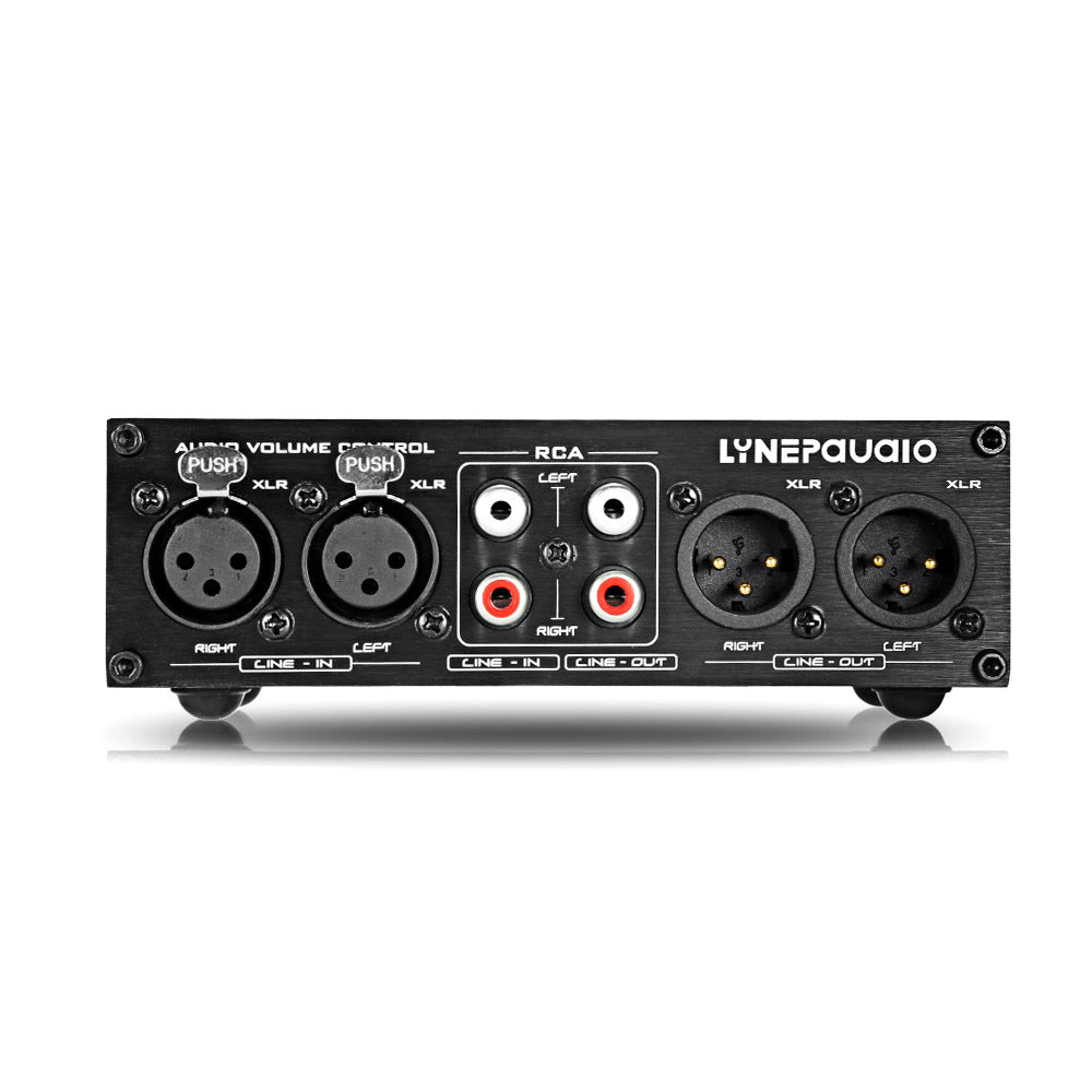 HKM-310227 Dual Channel Volume Control with RCA and Balanced XLR Inputs/Outputs, Passive PreAmp for Active Speakers