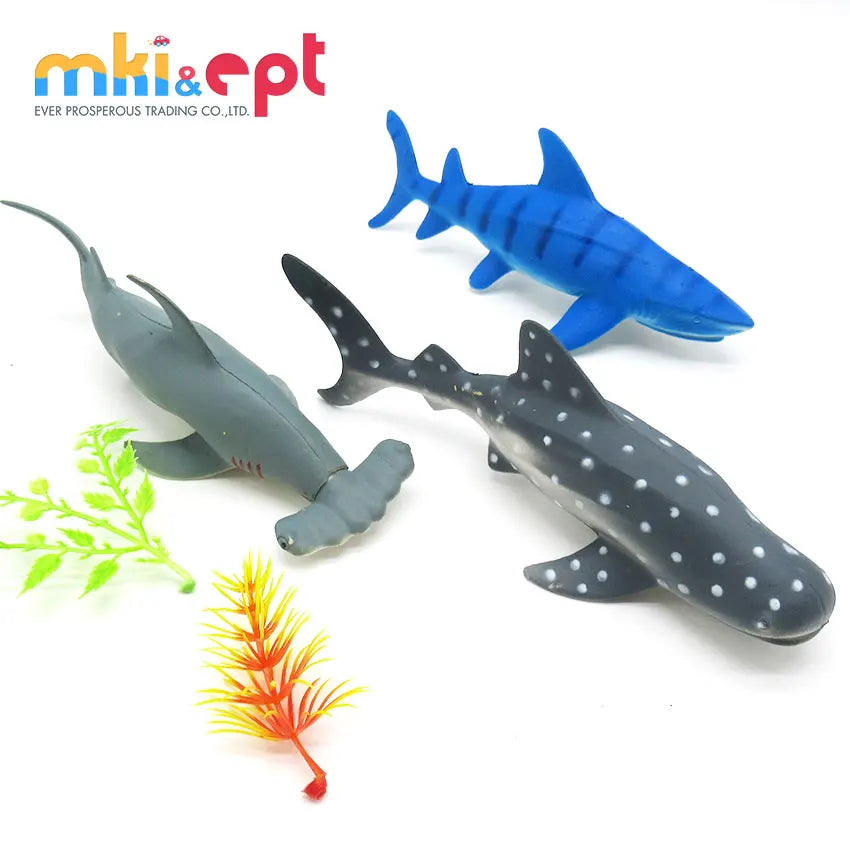 HKM-310355 Plastic Animal Toy Set with Sea Creatures - 3 Pieces for Children Ages 2-4