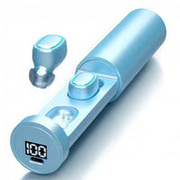 HKM-310419 Wireless Bluetooth 5.0 Stereo Sports Earbuds with Digital Display - Blue