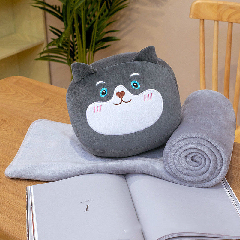 HKM-310483 Cozy Plush Toy Blanket Set with Cute Animal Designs for Teens