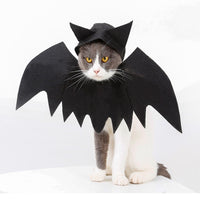 HKM-310547 Halloween Pet Bat Wings for Cats and Dogs – Black Felt Cloth with Velcro Fastening, Available in S, M, L Sizes