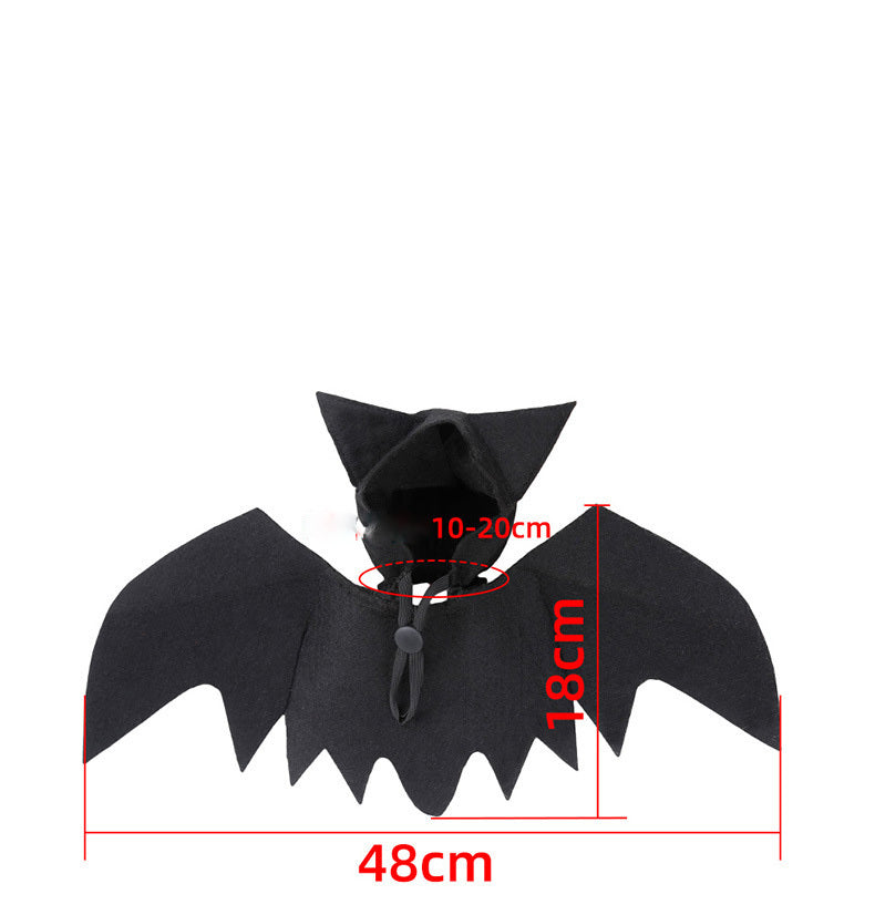 HKM-310547 Halloween Pet Bat Wings for Cats and Dogs – Black Felt Cloth with Velcro Fastening, Available in S, M, L Sizes
