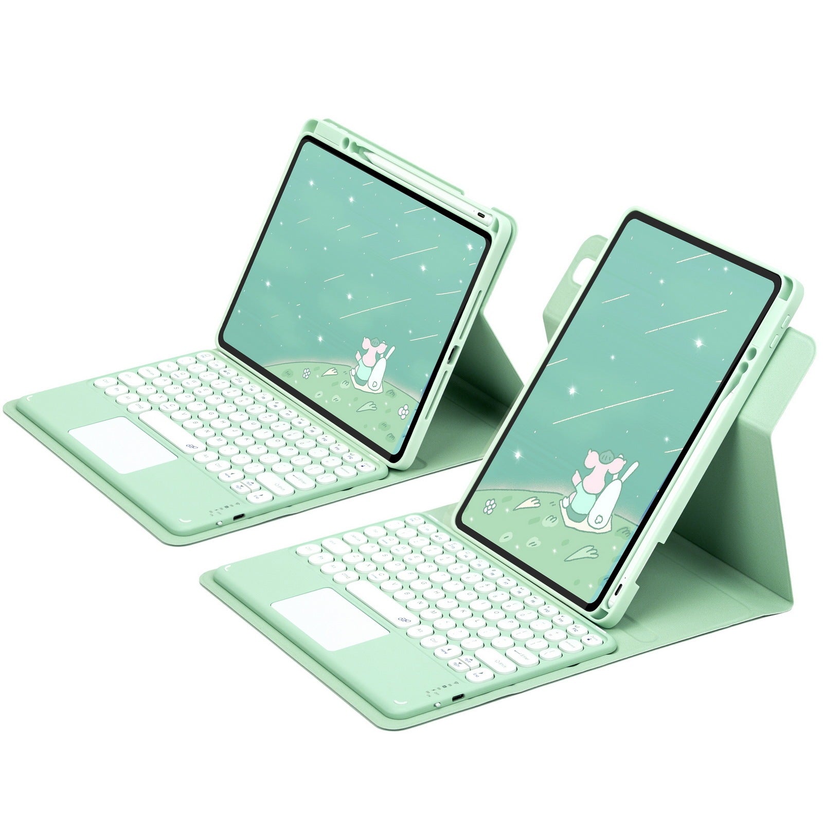 HKM-310611 Acrylic Rotating Protective Sleeve with Pen Slot for Round and Square Key Keyboards